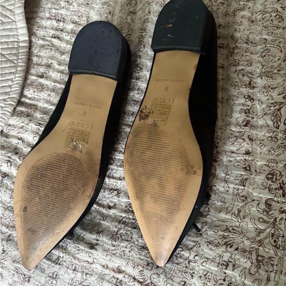J. Crew Black Satin Flats with Bow - Picture 3 of 4